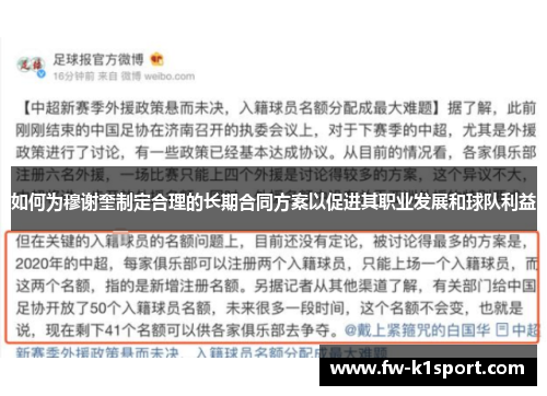 如何为穆谢奎制定合理的长期合同方案以促进其职业发展和球队利益