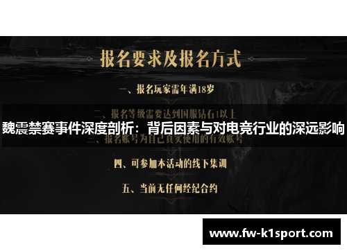 魏震禁赛事件深度剖析：背后因素与对电竞行业的深远影响